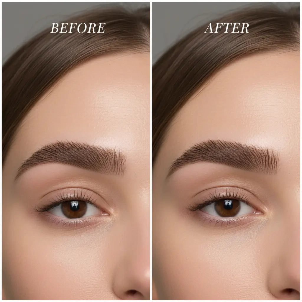 Avant-après gel à sourcils